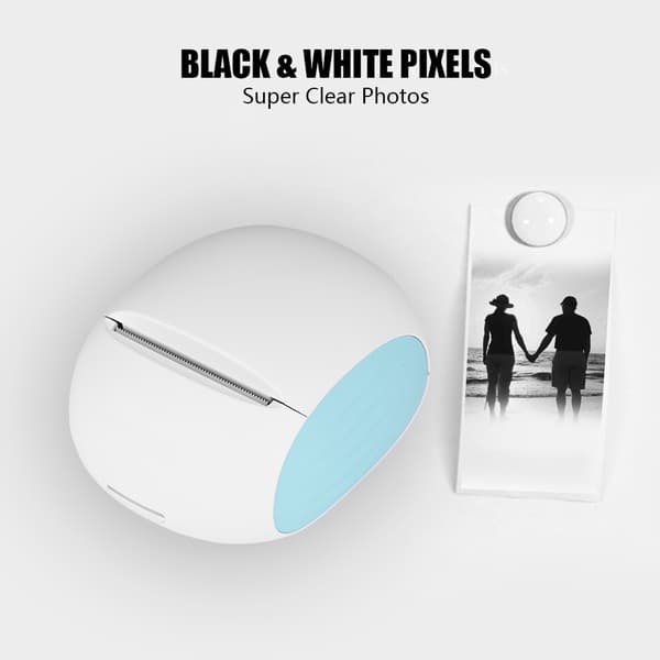 Termisk papir WiFi fotoprinter 57*50mm sort/hvid pixels fotoprinter til Android/iOS-sort