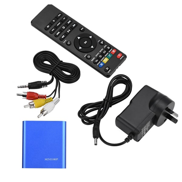 Mini HD Media Player Stereo Sound & 1080P Video HDMI/AV Output Media Player Center -