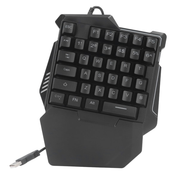 Enhånds spilltastatur 35 taster RGB bakgrunnsbelysning ergonomisk bærbar mini spilltastatur for hjemmekontor reiser