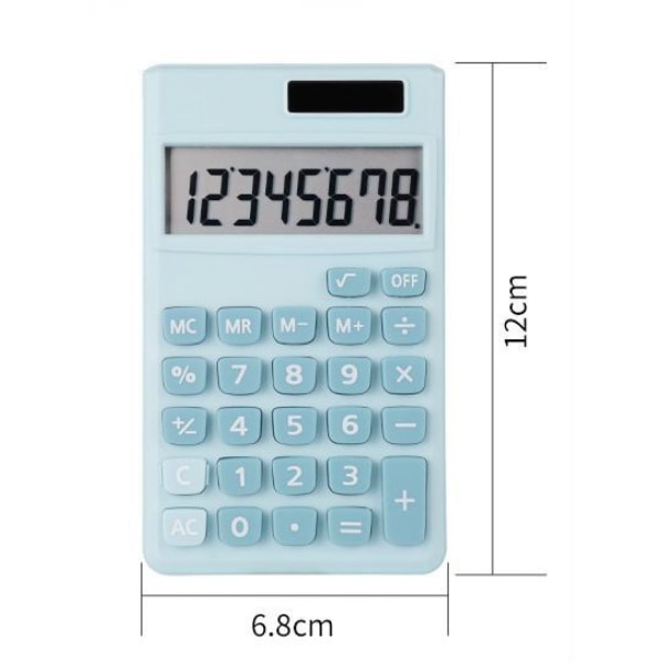 SAYTAY Basic Calculator 8-siffrig displaykalkylator Söt Mini Bärbar Kontor Sol Candy Färg Liten Kalkylator Kontor och Hemma Kalkylator ST-001