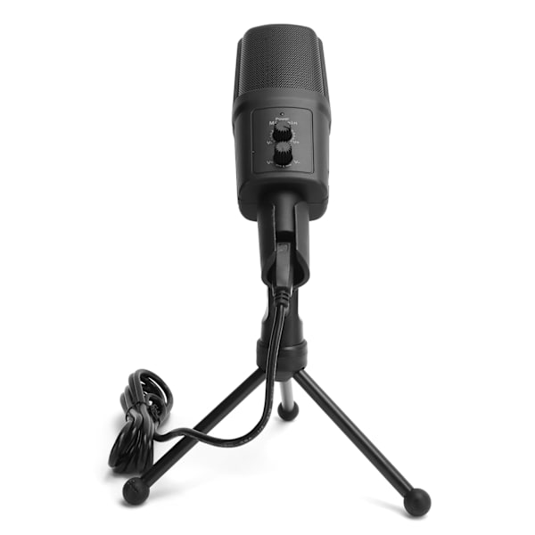 USB-kondensatormikrofon med ledning og justerbar stander til online-spil/live-udsendelse/videomøder - sort