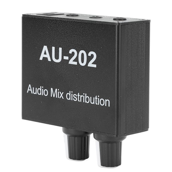 Stereo Mikser 2 inn 2 ut Lav Støy Uavhengig Volumkontroll 3,5 mm Liten Lydmikser for Hodetelefon DC 5‑24V