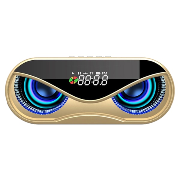 ABS Multifunktion Alarmur Bluetooth Højttaler Stemmeprompt Opkaldsfunktion Uafhængig Membran Blinkende Farverigt Lys Højttalerboks Guld