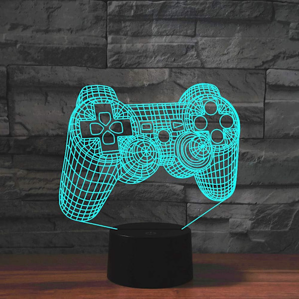 3D Spillhåndtak Fjernkontroll 16 Farger Nattelysbilder Illusionsakryl LED Bordlampe Nattlampe