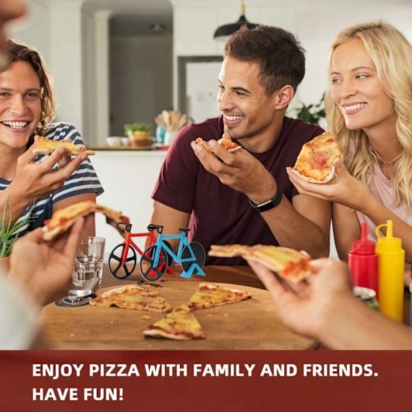 Cykel Pizzaskærer Hjul - Sjov Housewarming Gaver til Mænd - Cykel Pizzaskærer - Seje Gaver til Køkkenet - Rustfrit Stål Pizzaskærer -   (Gul