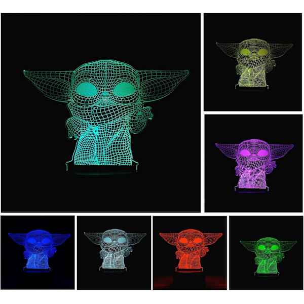 3D Illusionsplattform Nattlampa Touch Switch 7 Färgbyte USB-ström LED Skrivbordslampa för Heminredning eller Semestergåvor