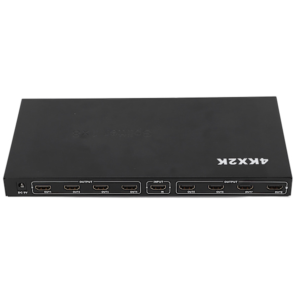 ANQ‑218 4K 1x8 Splitter 1 inngang 8 utgang Aktiv 8-kanals HD Multimedia Interface Duplikator Lyd Video Forsterker UK Plugg