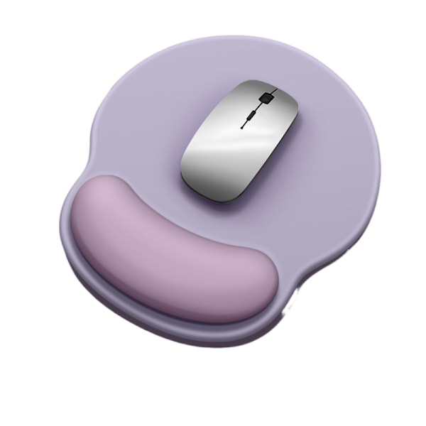 Ergonomisk musmatta med handledsstöd, bekväm silikon halkfri dator smärtlindrande gel musmatta med handledsstöd för gaming, purple