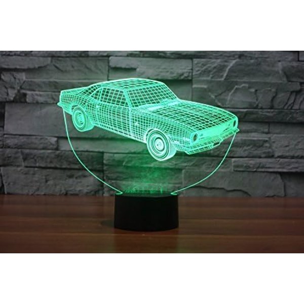 3D Sportbil Fjärrkontroll 16 Färger Nattlampa Illusion Akryl LED Bord Sänglampa Barn Sovrum Skrivbords Dekoration Födelsedagspresenter Leksak för Barn