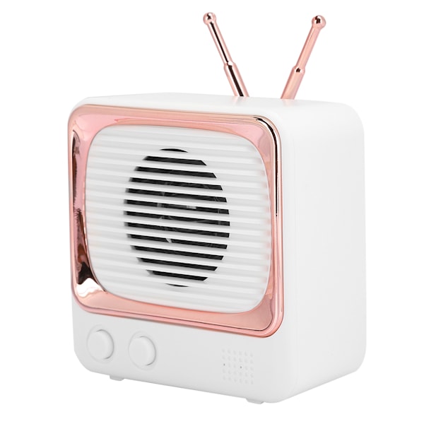 Mini trådlös Bluetooth 5.0-högtalare Retro Old TV-stil Bärbar HiFi-ljud USB Flash-disk Minneskort Spela Handsfree-samtal Vit