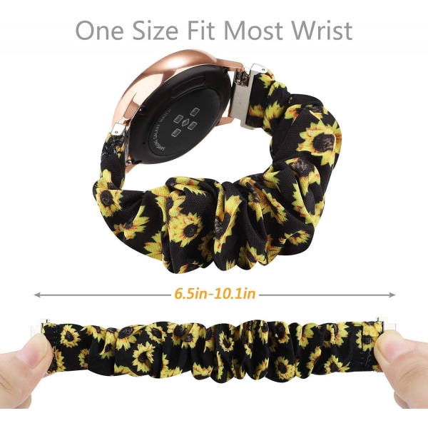 Scrunchie-rannekkeen vaihtohihna Galaxy Watch 42mm/Gear S2 Classic/Gear Sport -älykelloille, yhteensopiva Samsung Galaxy Watch Active/Active