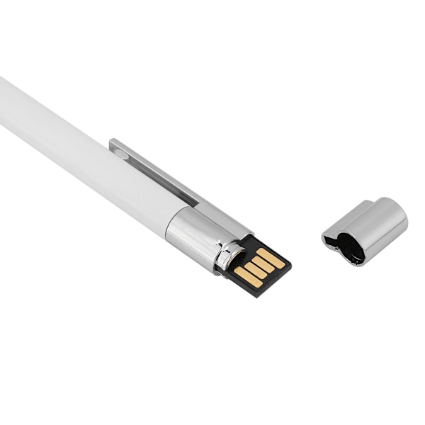 Ultra Fin 2 i 1 U Disk+Kuglepen USB2.0 Flash Dirve Pen (Hvid 8G)