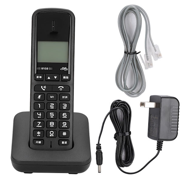 W158 Digital trådlös handhållen fri intercom handsfree-samtal telefon (svart)