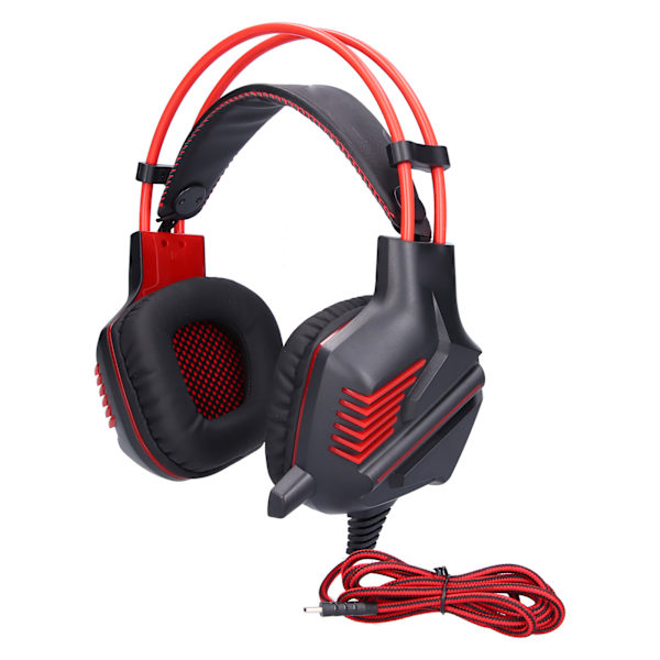 Typ C Gaming Headset Justerbar Trådbunden Over Ear Spelhörlurar med Mikrofon LED-ljus
