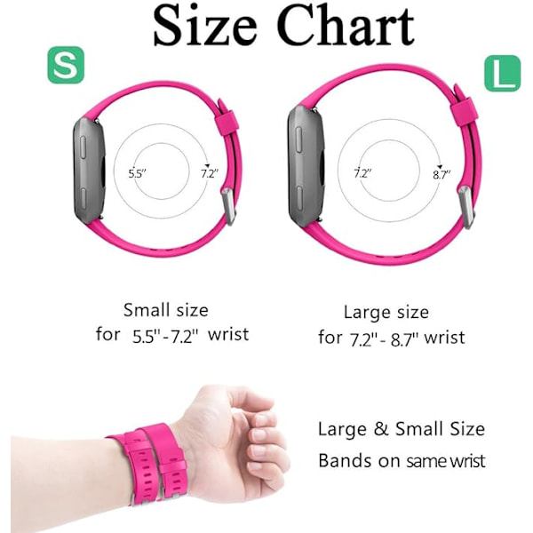 Älykäs rannekkeen hihna on yhteensopiva Fitbit versa -älykellon, versa 2:n ja versa Lite se -kellojen kanssa naisille ja miehille（ Rose Pink-L）