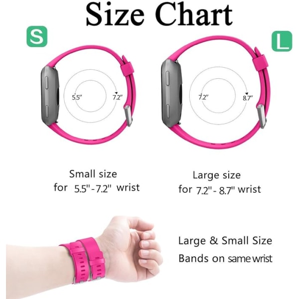 Det smarta klockarmbandet är kompatibelt med Fitbit versa Smartwatch, versa 2 och versa Lite se-klockor för kvinnor och män（ Rose Pink-S）