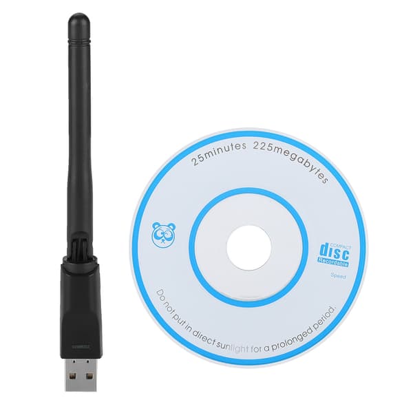 Trådløs USB-netværks-WIFI-signaltransmitter-modtageradapterantenne + driverdisk