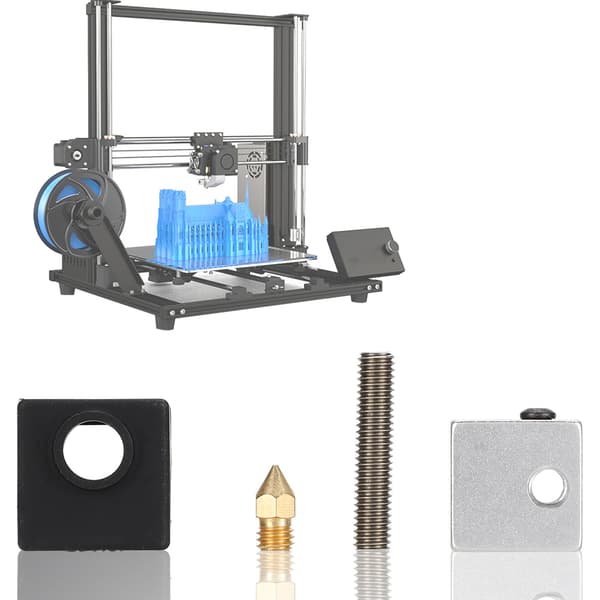 Til Anet   MK8 3D-printertilbehør Varmeblok   0,4 mm dyse  Rør  Silikoneovertræk