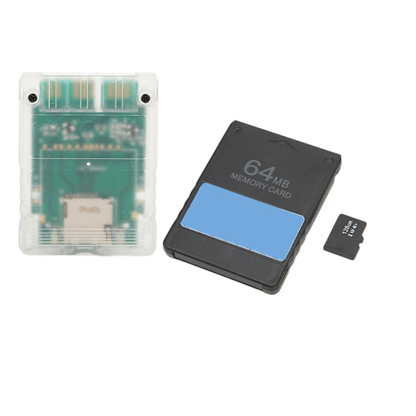 Konsolin kortinlukija Plug and Play -ammattimainen kortinlukijasovitin muistikortilla 128G 64MB FMCBV1.966 PS2 Thickille