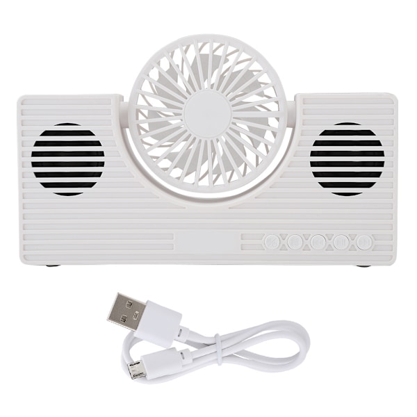 Bärbar trådlös Bluetooth 5.0-högtalare med fläkt Stereo HD Super Bass Sound(vit)