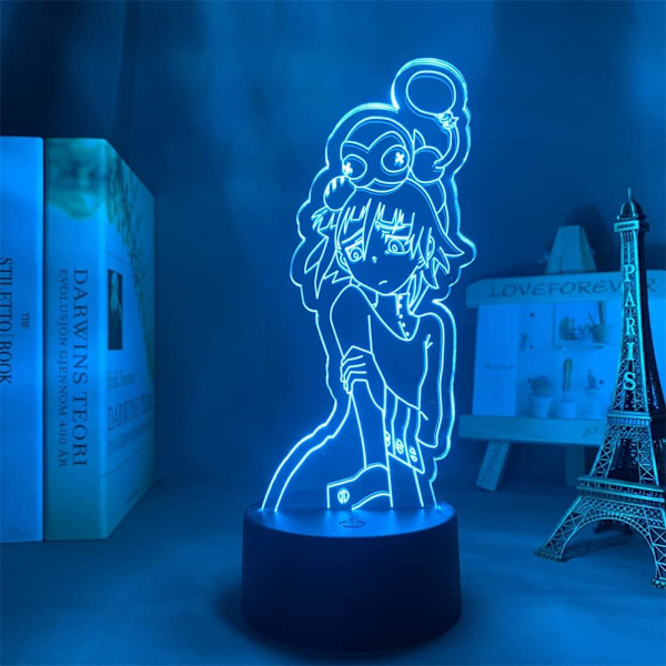 USB 7/16 Färgad Fjärrkontroll Touch Switch 3D Nattlampa Anime Soul Eater Maka Albarn Figur Akryl LED Illusion Lampa