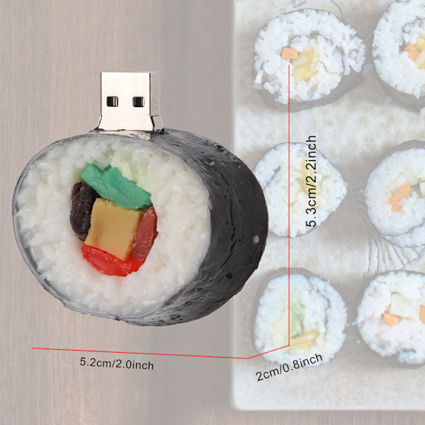 16G Sød Sushi U Disk Mini Størrelse Bærbar Flashdrev Lagerenhed Memory Stick U Disk