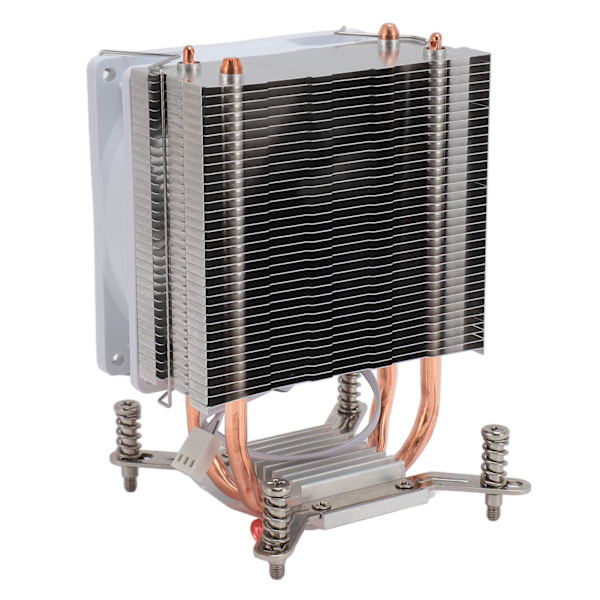 CPU-køleventilator 2 Heat Pipes Stille 3 Pin Hydraumatic PC CPU Luftkøler til computer Hvid ramme