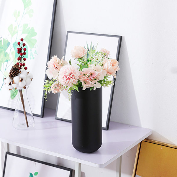 Metal Blomster Vase i Rustfrit Stål, Robust, Holdbar, Slidstærk, Enkel Moderne Stil Blomster Vase til Hjemmet, Kontoret, Hotellet