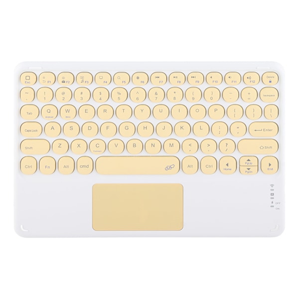 Bluetooth Keyboard Touchpad Round Keycap with Ergonomic Design Stable Connection 10inYellow