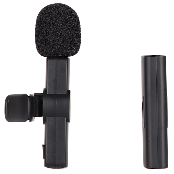 Trådlös Lavalier-mikrofon Brusreducering 2.4G Plug and Play Mini Clip On Mic för Live Streaming Intervju