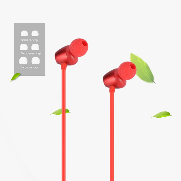 Mini trådlöst tungt bas Bluetooth sport headset nackhängande stereo hörlurar (röd)
