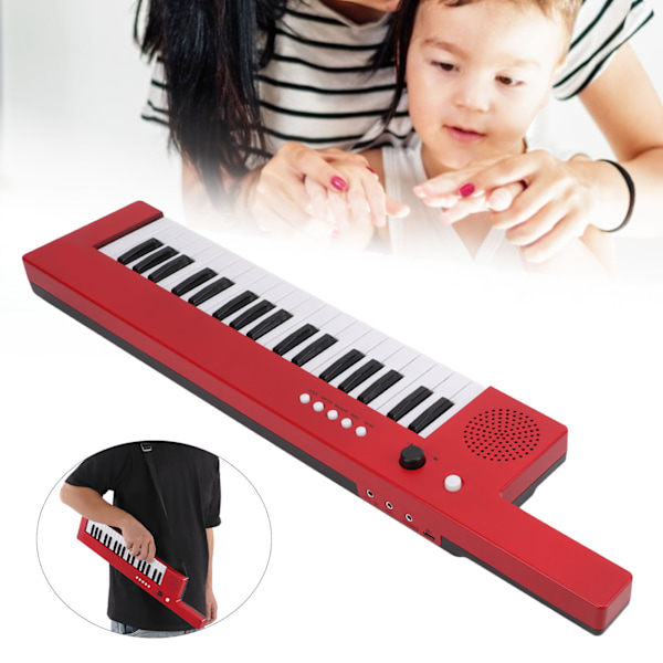 37-näppäiminen sähköpiano, kannettava kitara, elektroninen urku, mini-keytar, opetuskäyttöön tarkoitettu soitin BF-3755 Red