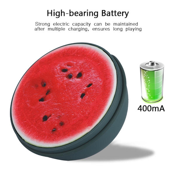 Mini bärbar Bluetooth utomhus fruktformad högtalare USB-musikspelare 3D Stereo Vattenmelon