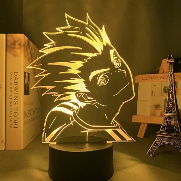 Anime Lampe Nattlys Kotaro Bokuto 3D Lampe Illusjon 16 Fargeendringer LED Lys Barnegaver Soveromsdekorasjon Sengelampe Barnefødselsdag