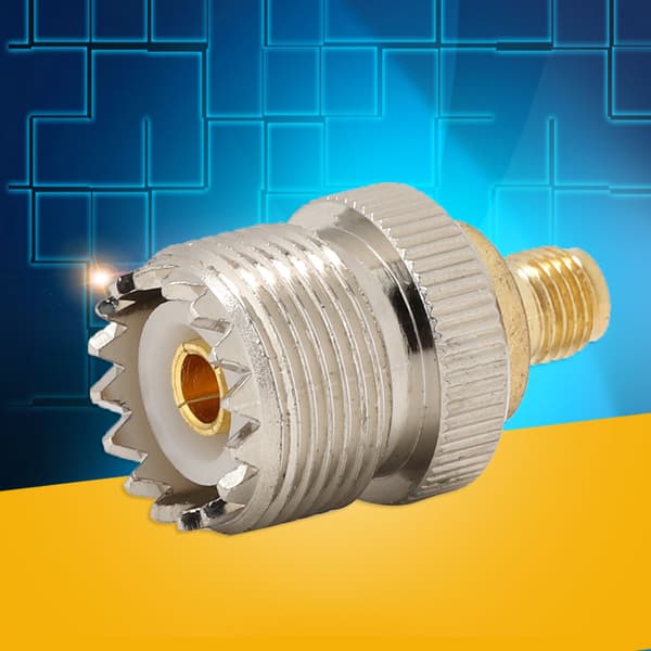 2 stk. nikkelbelagt messing SMA/UHF til KK adapterhodeadapter