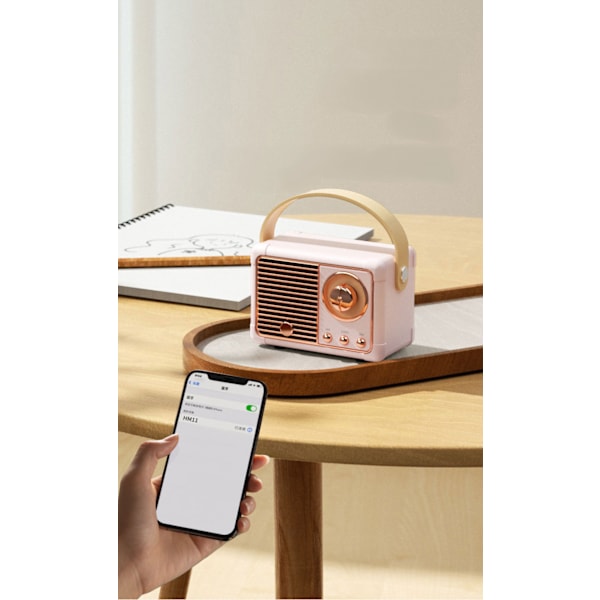 Kannettava langaton vintage-radiokaiutin stereofonisen äänen ja rikkaan basson kera, söpö vanhanaikainen tyyli, tukee Bluetoothia/U-levyä/TF-korttia/AUXia