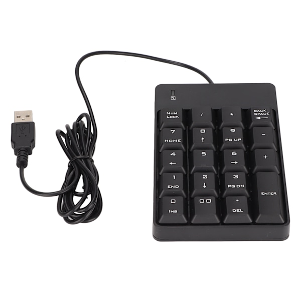 Nummerblok kablet 19 taster USB-interface drevfri bærbar sort bærbar numerisk tastatur til kontorbank supermarked