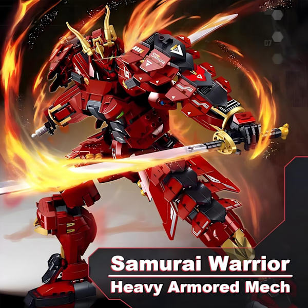 Samurai Mech Warrior -mallirakennussarja, kaksoismiekka-robottirakennussarja, 923 osaa, luova keräilylahja aikuisille, miehille, teini-ikäisille pojille