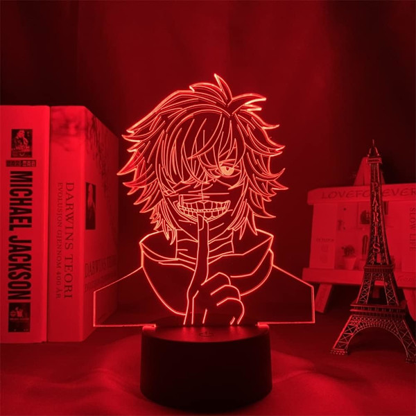 USB Anime-valo Ken Kaneki LED-yövalo RGB 16 väriä vaihtuva 3D optinen illuusio sängynpäätylamppu kosketusohjauksella ja kaukosäätimellä kodin huoneen sisustukseen