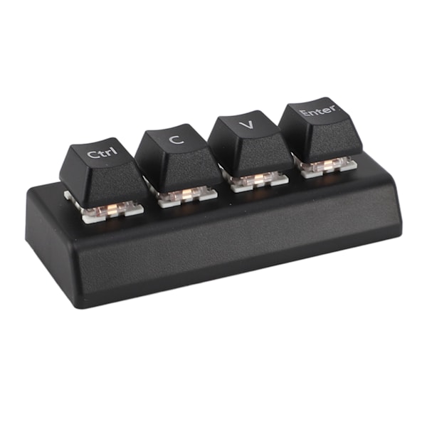 Programmerbar tastatur 4 taster Støtte NKRO Rød bryter Ctrl C V Enter Mini mekanisk tastatur for spillkontor Media Svart