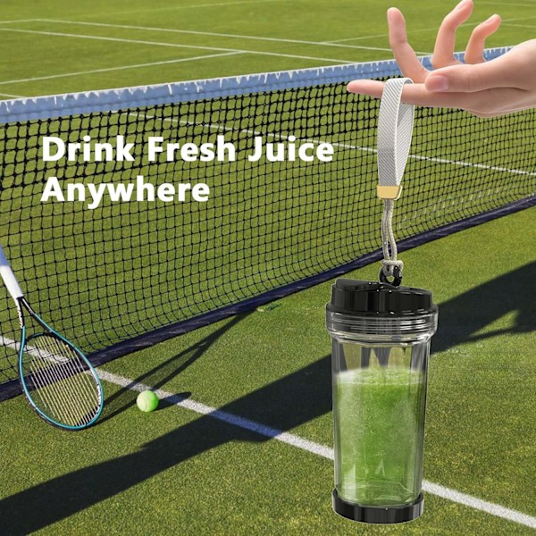 Bärbar Blender för Shakes och Smoothies 17Oz, Personlig Blender 4000mAh USB Laddningsbar, 500ml Bärbar Juicer för Kök/Resa/Gym Black