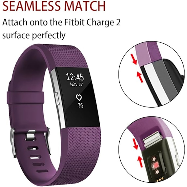 Älykäs kello, rannekorun vaihtohihna yhteensopiva Fitbit charge 2:n kanssa, klassiset ja erityiset säädettävät urheilurannekkeet（ Luumu-S）