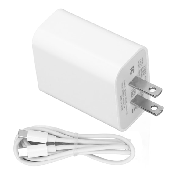 QC3.0 18W PD Nopea lataus Kaksoisportti Nopea virtalähde Type C - Type C -kaapelilla älypuhelimeen 100-240V US-pistoke