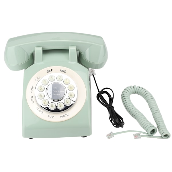 Retro stil vintage gammeldags fasttelefon bordtelefon (grønn)