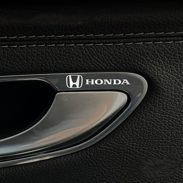 Bilstickers i metall, kreativa bilstickers, dekorativa stickers, personliga slumpmässiga stickers - Honda - Silver/6 st