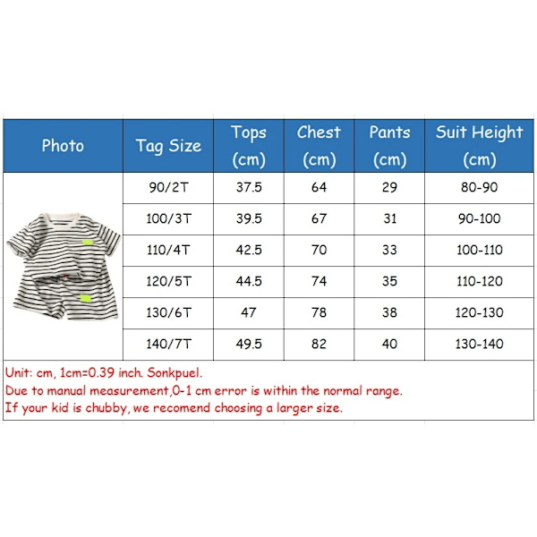 Mote Barn Kort Erme Shorts Sett Sommer Barneklær Gutter Baby Bomull T-skjorte Bukse Antrekk Svart og Hvit Stripe 90cm