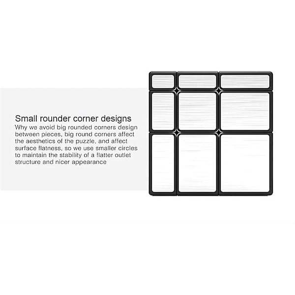 Leksaksspegelkub 3x3 Hastighetskub 3x3x3 Spegelblock Formadt Pussel Silverversion