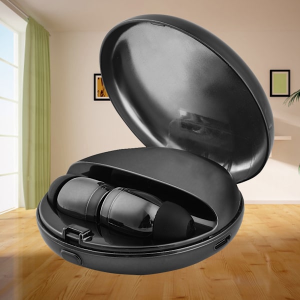Mini Binaural HiFi 3D Surround Bluetooth 5.0 TWS Öronproppar Trådlöst Headset Laddningsbox Svart