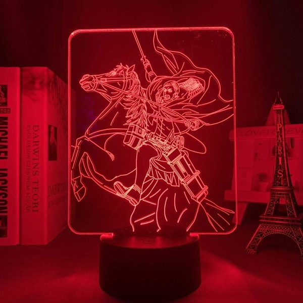 Attack on Titan 3D Anime Lampe Nat Levi Ackerman Illusion Nat Figur fra Attack On Titan Japansk Anime Led Sensor Lys