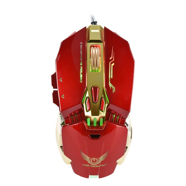 zerodate X800 3200 DPI LED-lys kablet USB programmeringsspilmus rød